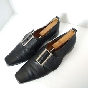 John Fluevog Single Buckle Square Toe Shoes